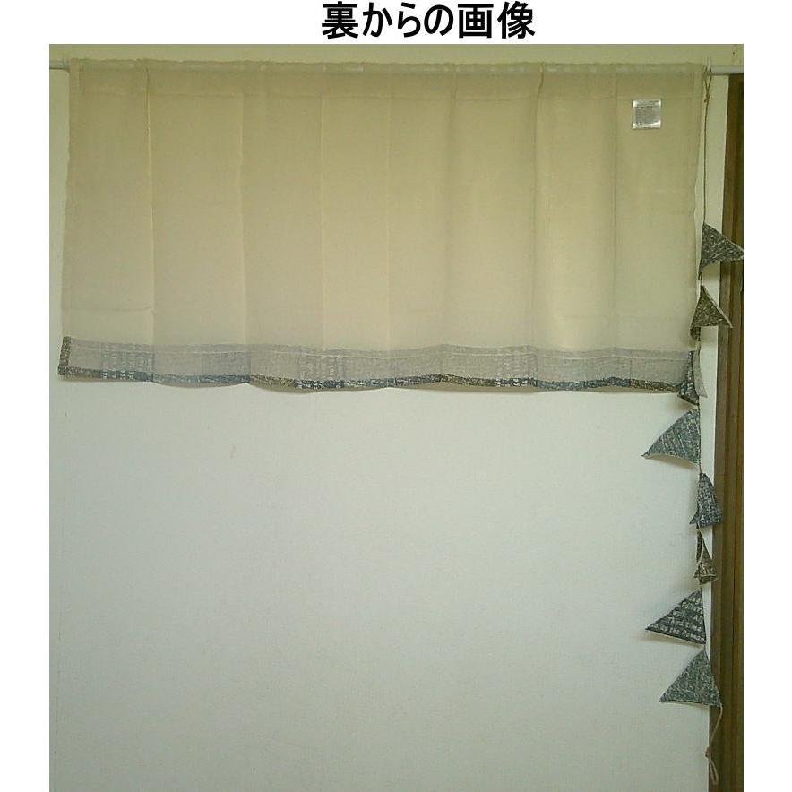 綿カフェカーテン100x45cmガーランド/ブルー79748/yuni＜人気 小窓 出窓 目隠し トイレカーテン＞｜yukimi-kagu｜03