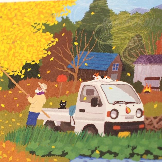 猫のポストカード たびねこ 銀杏落とし 森俊憲 もりとしのり 黒猫 三毛