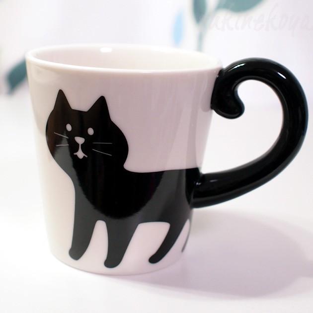 猫のマグカップ 猫のしっぽマグカップ デコレ DECOLE concombre 黒猫
