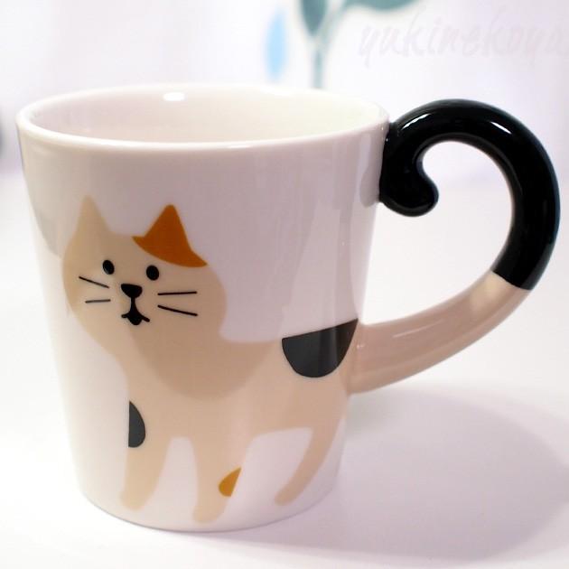 猫のマグカップ 猫のしっぽマグカップ デコレ DECOLE concombre 黒猫