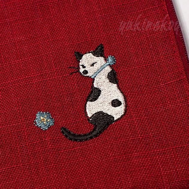 ドン ヒラノ メディカルポーチ ふりかえりブチ猫 手作り 日本製 お薬手帳ケース 通帳入れ パスポート 和風 猫雑貨 ネコグッズ ねこ キャット Don 3216r 猫雑貨の雪猫屋 通販 Yahoo ショッピング