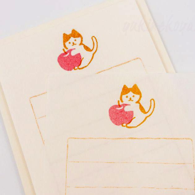 猫 ミニレターセット そえぶみ箋 美濃和紙 日本製 古川紙工業 便箋30 