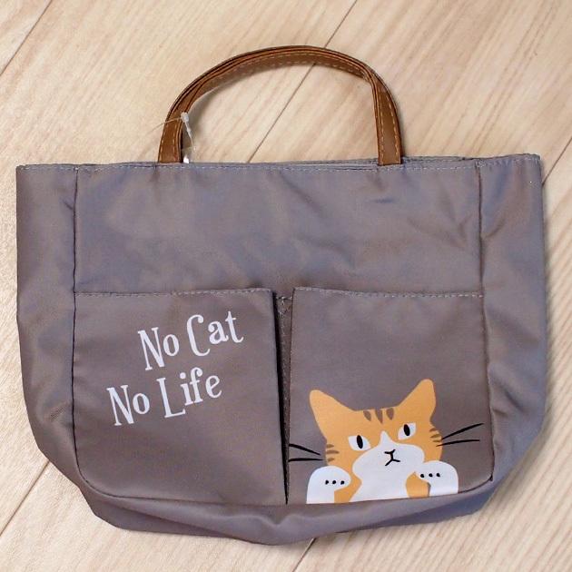 猫 バッグインバッグ 猫柄 ハチワレ猫 トラ猫 大西賢製販 インナー