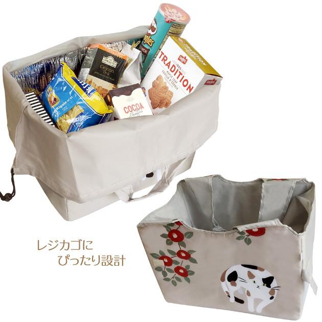 レジのカゴ用バッグ ネコ柄 保冷 保温ショッピング エコバッグ