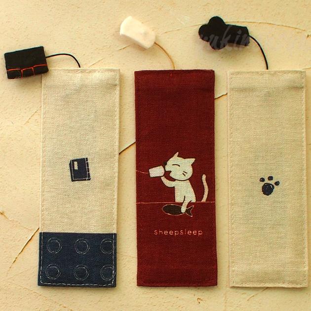 猫のしおり 猫柄 布しおり 特価 Sheepsleep 手作り 日本製 栞 ブックマーカー ねこ ネコグッズ キャット 猫雑貨 文房具 ステーショナリー ギフト 和風