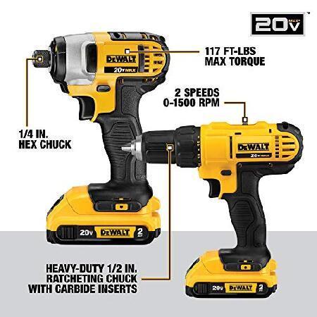 DEWALT 20V MAX Power Tool Combo Kit, 10-Tool Cordless Power Tool Set with 2 Batteries and Charger (DCK1020D2)｜yukinko-03｜02