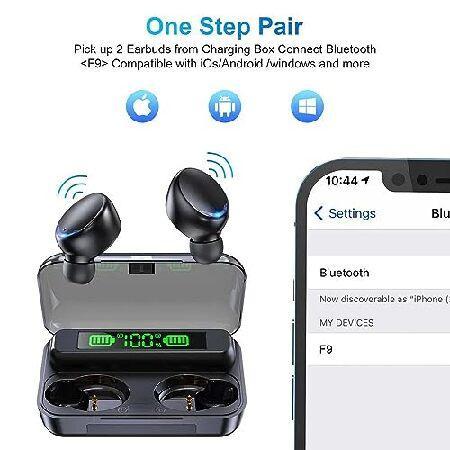 BMHOLU Wireless Earbuds with Large Charging Case and Phone Charging Function, IPX5 Waterproof, Hi-Fi Stereo Sound, Touch Control, for iOS/Android - Pe｜yukinko-03｜06