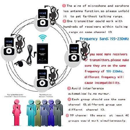 EXMAX ATG-100T 195-230MHz Wireless Tour Guide Monitoring System Microphone Earphone Headset for Church Interpreting lecture corporate meeting Teaching｜yukinko-03｜03