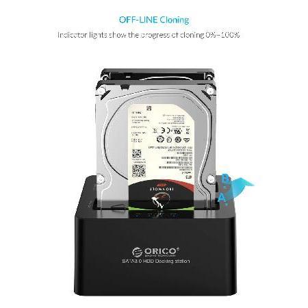 ORICO USB3.0 HDDスタンド HDDコピー機能付き SATA3対応 UASP高速データ転送モード対応 8TB ACアダプター付 2.5インチ/3.5インチ 外付ドライブケース ブラック 6｜yukinko-03｜04