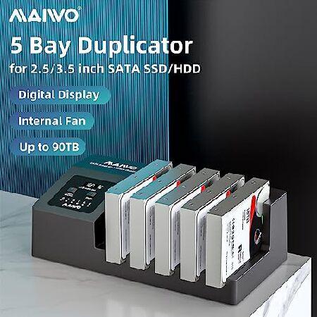 MAIWO 5ベイ外付けハードドライブドッキングステーションデュプリケーター 2.5 3.5インチ SATA SSD/HDD用 最大5Gbps 90TB容量 USB 3.0 - SATAアダプターエンクロ｜yukinko-03｜02