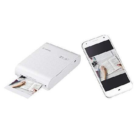 Canon SELPHY Square QX10 Compact Photo Printer + Color Ink/Label XS-20L Bundle, White, for iPhone or Android｜yukinko-03｜05