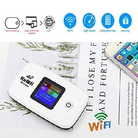 Mobile WiFi Hotspot | KuWFi 4G LTE Unlocked Wi-Fi Hotspot Device | Portable WiFi Router with SIM Card Slot for Travel Support B2/B4/B5/B12/B17 for AT｜yukinko-03｜04