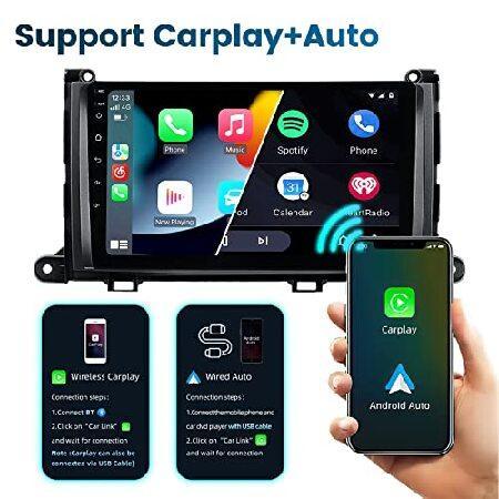 Android 10 Car Stereo Double Din for Toyota Sienna 2011 2012 2013 2014, Biorunn 9 Inch Car Radio Built-in Wireless Carplay Wired Android Auto GPS Navi｜yukinko-03｜02