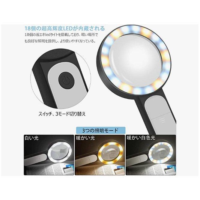 LEDライト付き ポケットルーペ 虫眼鏡 コンパクト ルーペ ライト 見やすい 使いやすい 超格安価格