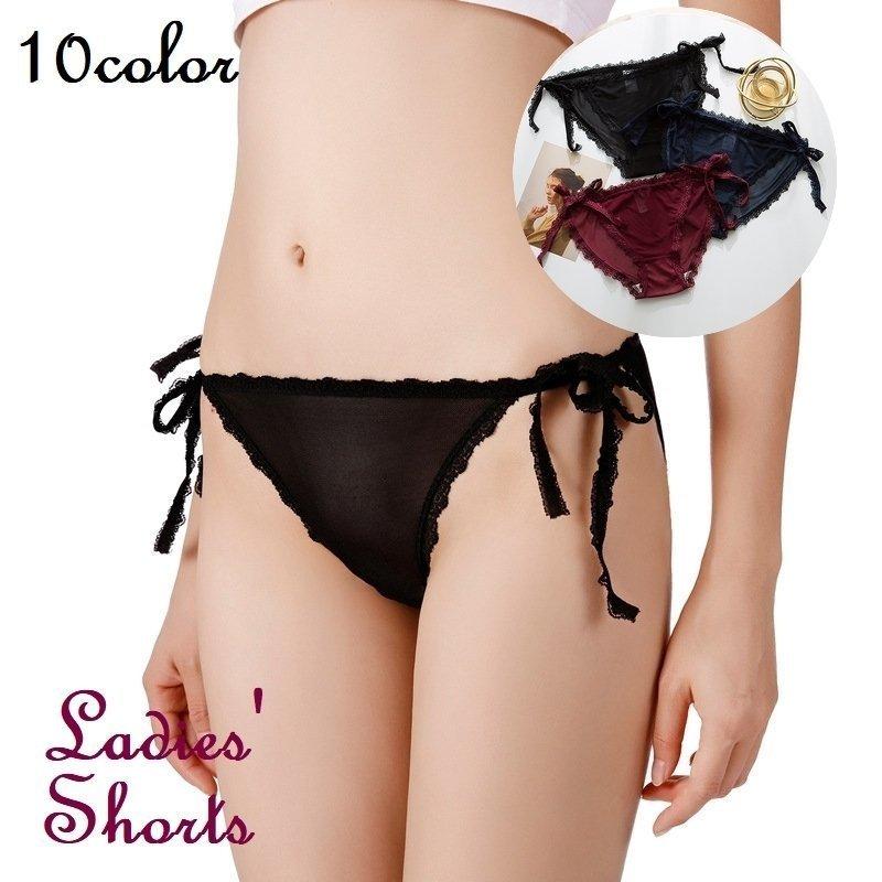 ふんどしショーツ レディース 紐パンツ 女性 ふんどし型パンツ インナー 紐パン パンティー 下着 レース シースルー 透け感 リボン セクシー 可愛 90lcptm9ow レディースファッション Closetoart Fr