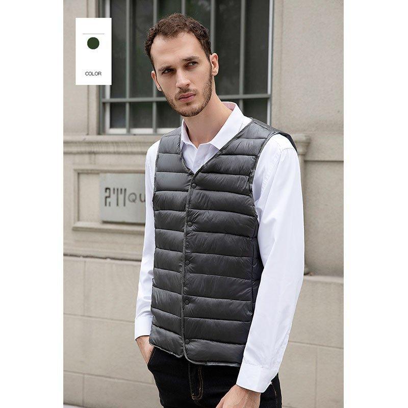 インナーダウン ベスト メンズ ダウンベスト 軽量 防寒 Vネック スタンドカラー スーツベスト ウルトラライト Qiq 072 Yukinselection 通販 Yahoo ショッピング