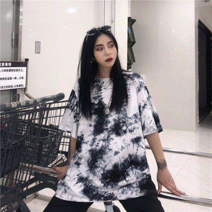 Tシャツ レディース タイダイ柄 半袖 夏 ゆるい トップス 韓国ファッション 原宿系 Bf風 ヒップホップ ダンス ストリート風 カジュアル Whb 062 Yukinselection 通販 Yahoo ショッピング
