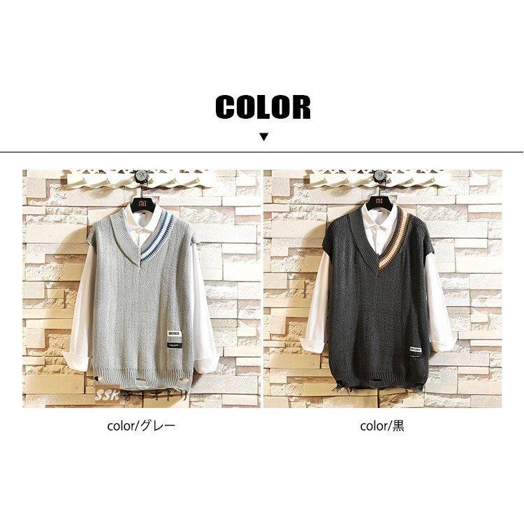 人気新品 ベスト ジレ ニットベスト メンズ 秋服 ゆったり ニット セーター ニットベスト メンズ 秋服 ゆったり ニット セーター Vネック オーバーサイズ トップス プルオーバー 秋冬 秋
