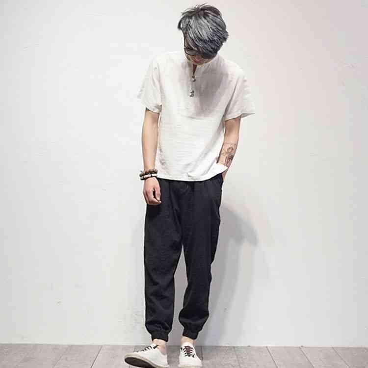 ファッション エクルベージュ 9分丈 10分丈 全2種類 4色 リネンパンツ メンズ ジョガーパンツ 綿麻 ロングパンツ ワイドパンツ 裾絞り 麻混 ボトムス 無地 9分丈 10 Qvfwrld1pz Oldmcdonaldfishcamp Com