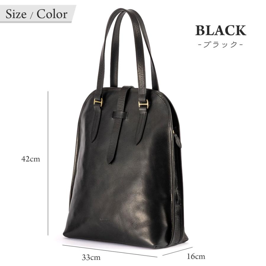 トートバッグ レディース メンズ 縦型 本革 日本製 国産 男女兼用 イタリアンレザー 牛革 NOBELIZE ノベライズ A4 B4 大容量  通勤 出張 鞄   黒の画像
