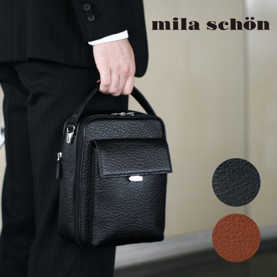 ショルダーバッグ メンズ 革 日本製 ブランド mila schon ミラショーン 