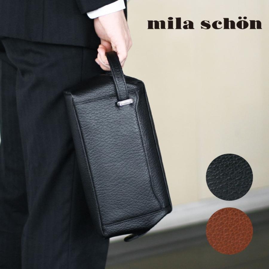 一部予約 専門ショップ セカンドバッグ メンズ mila schon ミラショーン Nero ネロ クラッチバッグ セカンドバック 本革 牛革 A4未満 横型 軽量 日本製 italytravelpapers.com italytravelpapers.com