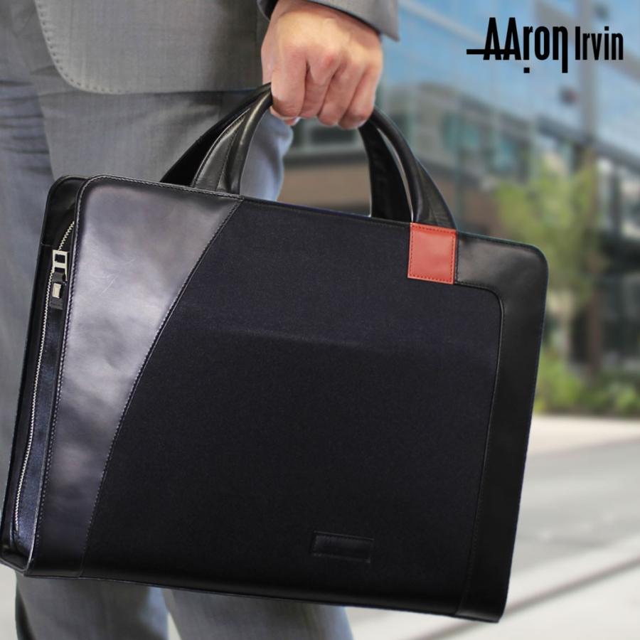 メンズ A4 ブリーフケース ブランド 2Way 斜めがけ Aaron Irvin 