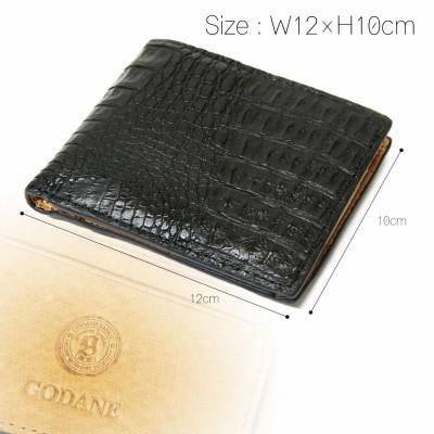 GODANE 　ワニ革二つ折り財布小銭入れラウンドファスナー有り　美品 二つ折り財布メンズ クロコダイル 革 ブランド 小銭入れ 本革