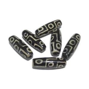 パワーストーン 黒九眼天珠 10粒売り 天然石10*30mm : ハンドメイド