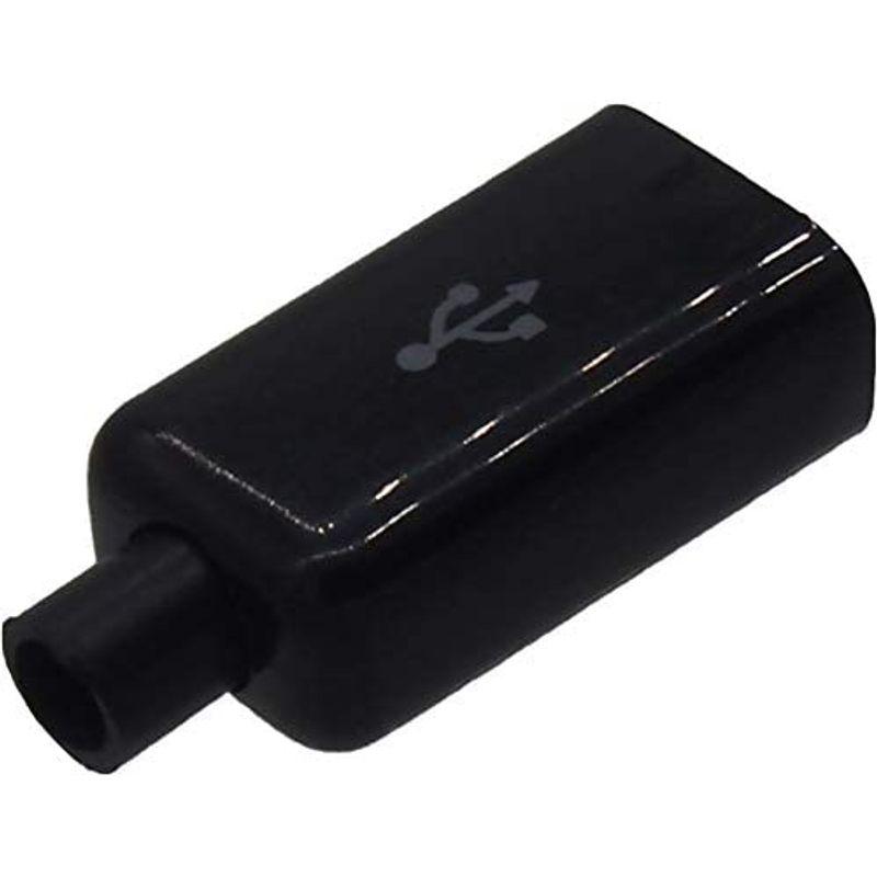爆買いセール オーディオファン USB Type-A 自作コネクタ メス 自作部品 USB2.0 USB-A ブラック 4点セット