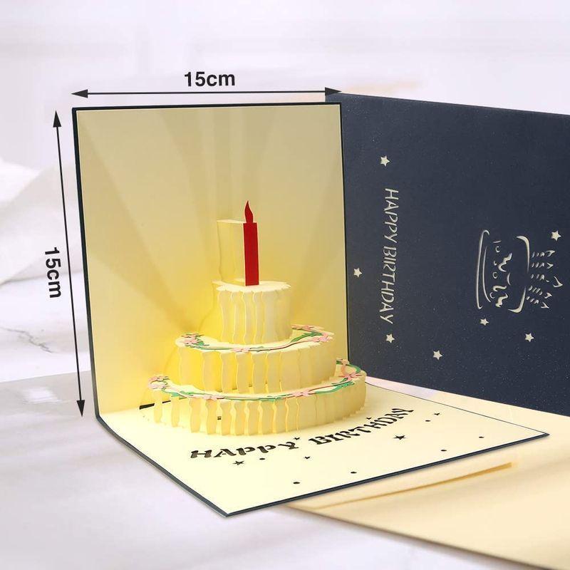 国内初の直営店 立体 誕生日カード メロディ付き バースデーカード 3dケーキ ポップアップカード メッセージカード 誕生日 グリーティングカード 封筒付き グリーティングカード Www We Job Com