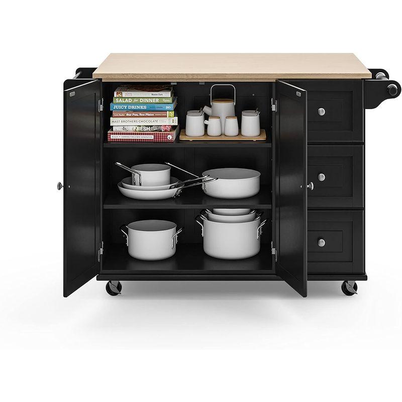 Liberty Black Kitchen Cart with Wood Top by Home Styles 20230904155254