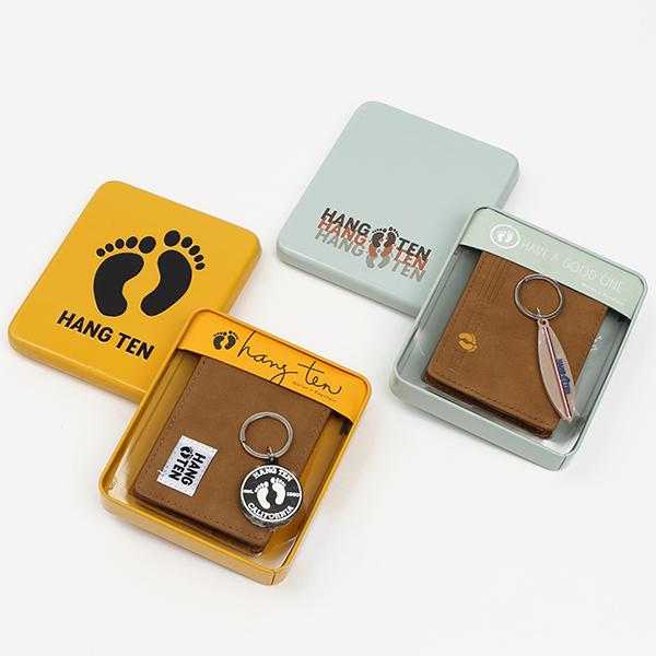 HANGTEN（ハンテン） メンズ財布 キーホルダー付 スリム2つ折り財布 