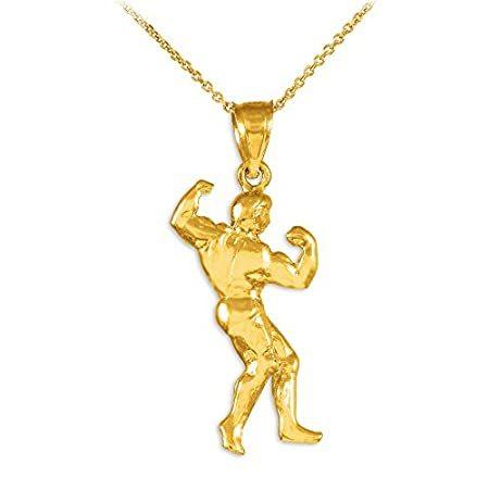 14kゴールド フルボディービルダー ネックレス ペンダント メンズアクセサリー スポーツペンダントネックレス フルボディービルダー B017ccfvca Yum Yum