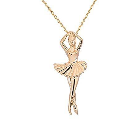 珍しい Elegant 10k Yellow Gold Dancing Ballerina Girl Pendant Necklace, 16" ネックレス、ペンダント 珍しい Elegant 10k Yellow Gold Dancing Ballerina Girl Pendant Necklace, 16" ネックレス、ペンダント