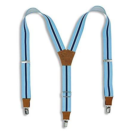 Wiseguy Blue Sea In The Sky ハンドメイドサスペンダー 幅1 3インチ メンズ プレミアム品質のブラウンレザーパーツ付き U並行輸入品 サスペンダー Owircmolas Pl