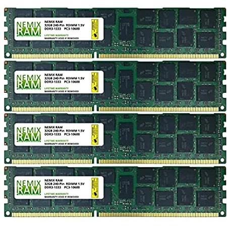 独特の素材 128GB Server Registered 1.5V 4Rx4 RDIMM ECC PC3-10600 DDR3-1333MHz (4x32GB) メモリー