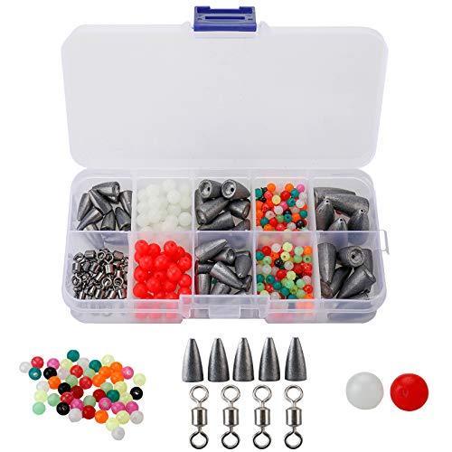 Amarine テキサスとカロライナ釣りリグ バス釣りバレットウェイト 4サイズ 釣り用シンカー プレジャーボート ヨット ミックスカラービーズ グロービーズ モーターボート機材 備品 釣り 海水淡水用並行輸入品 ミックスカラービーズ B08rys2dk2 Yum Yum 店