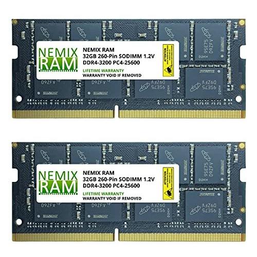 【史上最も激安】 PC4-25600 DDR4-3200 2x32GB Kit 64GB RAM NEMIX SODIMM Ram Nemix by ノートPC用メモリ メモリー