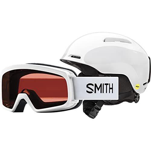【代引き不可】 SMITH ユース グライド Jr MIPS ヘルメット/アスカル スノーゴーグル コンボ (ホワイト、XS)並行輸入品 ゴーグル、サングラス