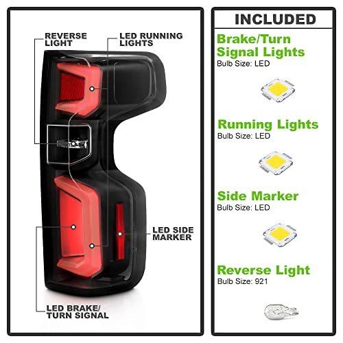 Acanii For Incandescent Model 19 21 Chevy Silverado 1500 Black テールライト Operacioneswp Com