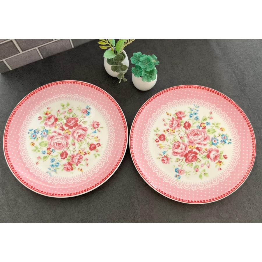 お皿 ローズ プレート ２枚セット 薔薇雑貨 バラ 食器 皿 キッチン雑貨 陶器 ピンク 姫系 Rose 花柄 フラワー ケーキ皿 デザート皿 ギフト プレゼント 送料無料 K0179 かわいい雑貨専門店ゆめのお店 通販 Yahoo ショッピング