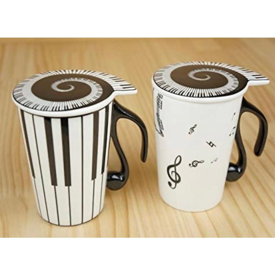 マグカップ マグ 蓋付き 音符 ピアノ ト音記号 ミュージック かわいい