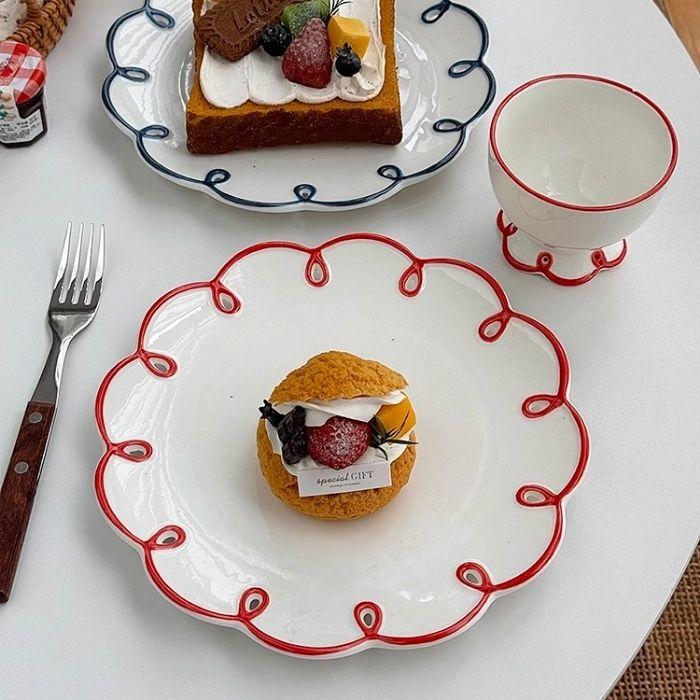 皿 平皿 プレート フラワーライン おしゃれ レンジ対応 食洗器対応