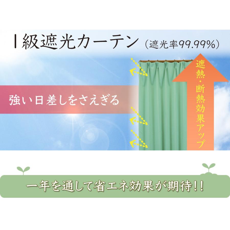 １級遮光カーテン ２枚組 選べるレース４枚セットオプション 遮熱 断熱 幅100cm×丈110~200cm 5色 ドレープカーテン ベーシック DP-無地｜yume-interior｜02