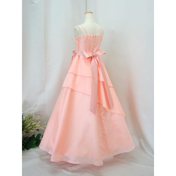 ジュニア　ロングドレス　ゆめりすと　ピーチピンク　150〜160 ジュニア ロングドレス ゆめりすと ピーチピンク 150〜160