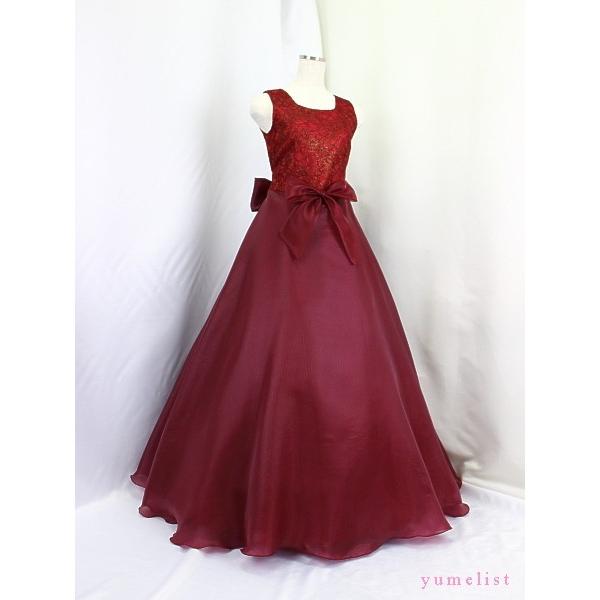 ゆめりすと ラフォーリア・オルガンザv2 ワイン 150：演奏会発表会用子供ロングドレス