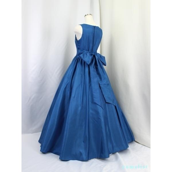 ゆめりすと　150 青色刺繍入りロングドレス ゆめりすと 150 青色刺繍入りロングドレス ゆめりすと☆シャンタン