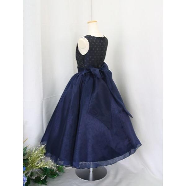 ゆめりすと シャンテボア ネイビー 160：演奏会発表会用子供ドレス