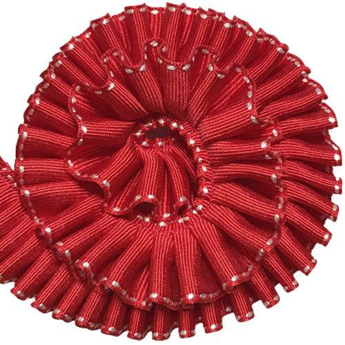 ロゼット制作用 グログランステッチ入り フリルリボン 巾25mm 長さ